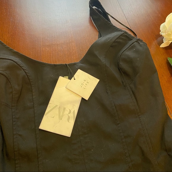 COPY - Zara black Fabric Corset Bodysuit size M, NWT 🤎 - Picture 6 of 11